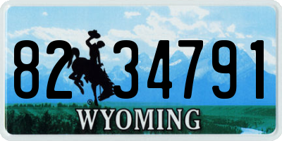 WY license plate 8234791