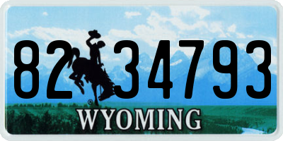 WY license plate 8234793