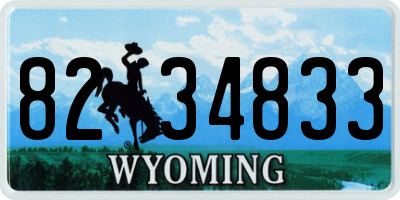 WY license plate 8234833