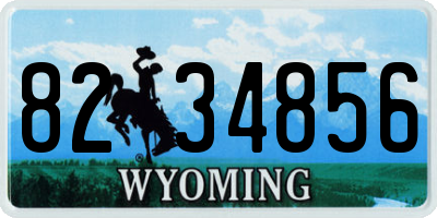 WY license plate 8234856