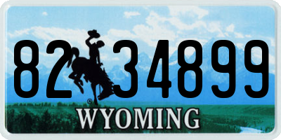 WY license plate 8234899