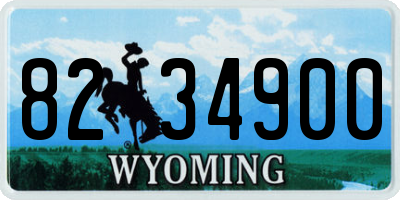 WY license plate 8234900