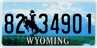 WY license plate 8234901