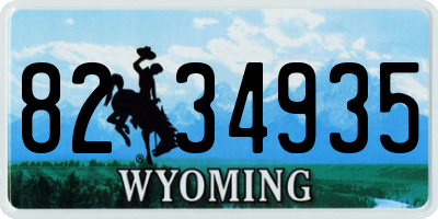 WY license plate 8234935