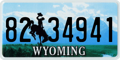 WY license plate 8234941