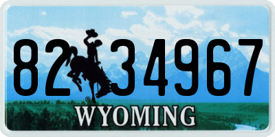 WY license plate 8234967