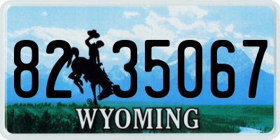 WY license plate 8235067
