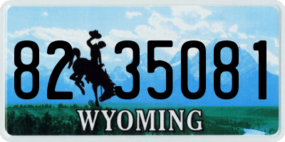 WY license plate 8235081