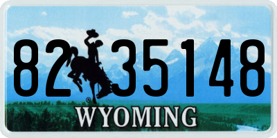 WY license plate 8235148