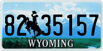 WY license plate 8235157