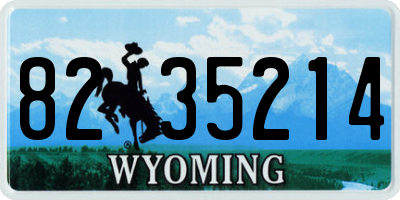 WY license plate 8235214