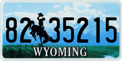 WY license plate 8235215