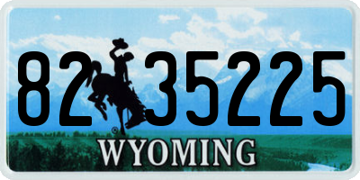 WY license plate 8235225