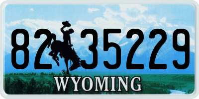 WY license plate 8235229