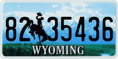 WY license plate 8235436