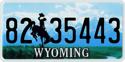 WY license plate 8235443