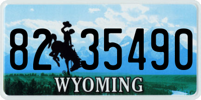 WY license plate 8235490