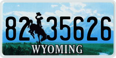 WY license plate 8235626