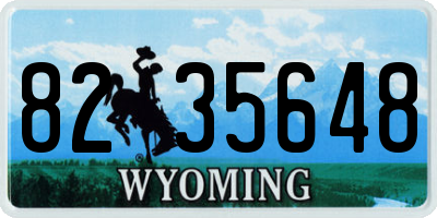 WY license plate 8235648