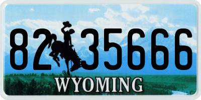 WY license plate 8235666