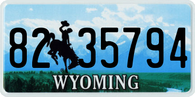 WY license plate 8235794