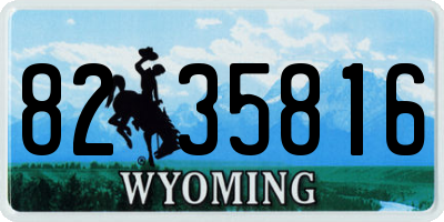 WY license plate 8235816