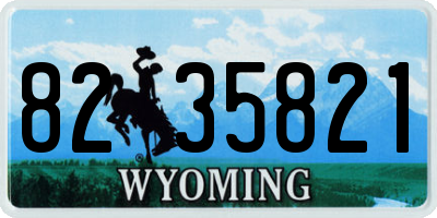 WY license plate 8235821