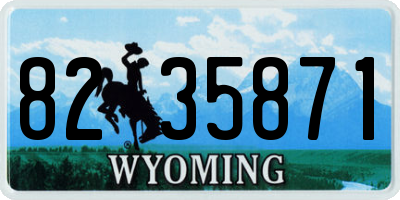 WY license plate 8235871