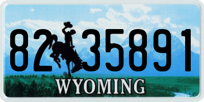 WY license plate 8235891
