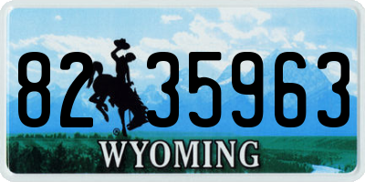 WY license plate 8235963