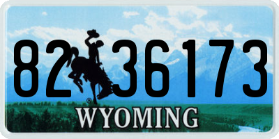 WY license plate 8236173