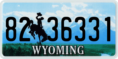 WY license plate 8236331