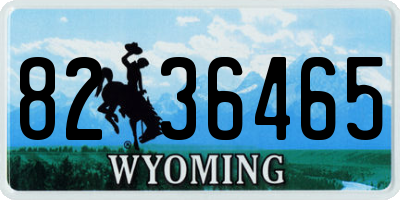 WY license plate 8236465