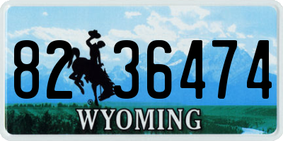 WY license plate 8236474