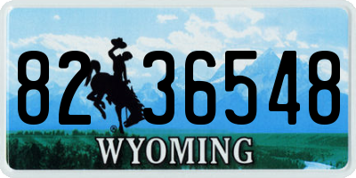 WY license plate 8236548