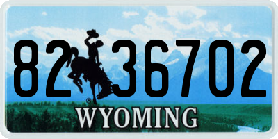WY license plate 8236702