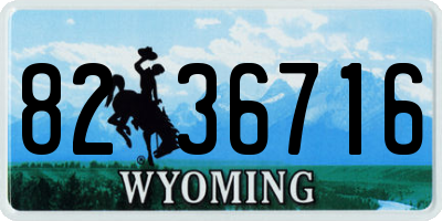 WY license plate 8236716
