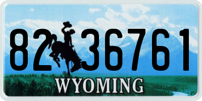 WY license plate 8236761