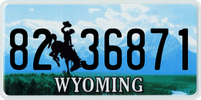 WY license plate 8236871