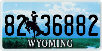 WY license plate 8236882