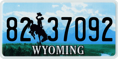WY license plate 8237092