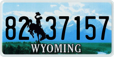 WY license plate 8237157
