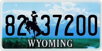 WY license plate 8237200