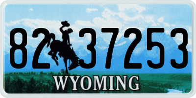 WY license plate 8237253