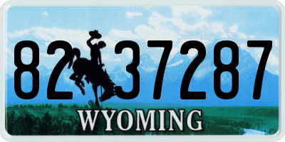 WY license plate 8237287