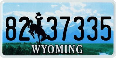 WY license plate 8237335