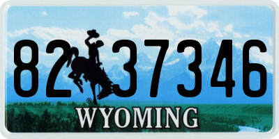 WY license plate 8237346