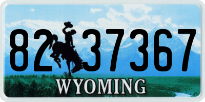 WY license plate 8237367