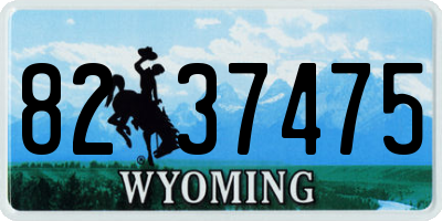 WY license plate 8237475