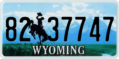 WY license plate 8237747